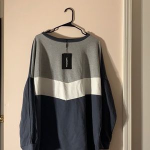 Oversized Sweater Dress charcoal chevron